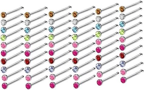 Buy THANU'S CRAFT Multicolour Nose ring Piercing Nose Pin Set Nose ...