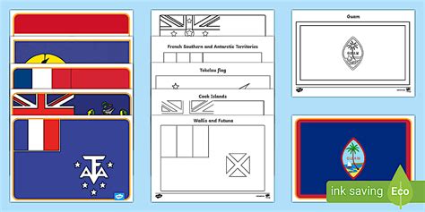 Oceania and Antarctica Flag Posters and Colouring Pack