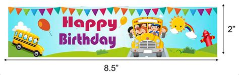 Buy Wheels on the Bus Theme Party Water Bottle Labels | Party Supplies ...