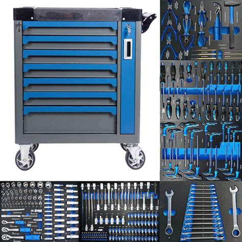 Professional 7 Drawers Tools Box Cabinet with 258 PCS Tools Set - Tools ...