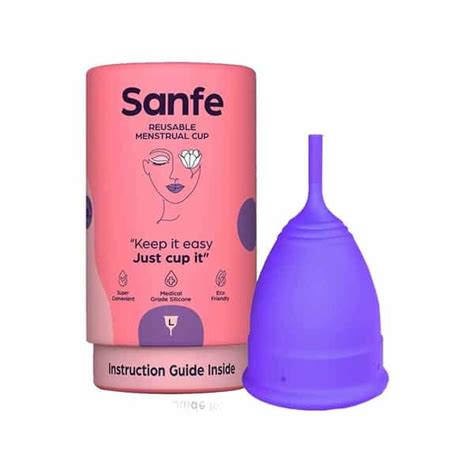 Buy SANFE REUSABLE MENSTRUAL CUP WITH NO RASHES LEAKAGE OR ODOR-PREMIUM ...
