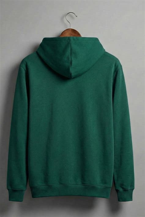 Dark Green Plain Regular Fit Hoodie – Veirdo