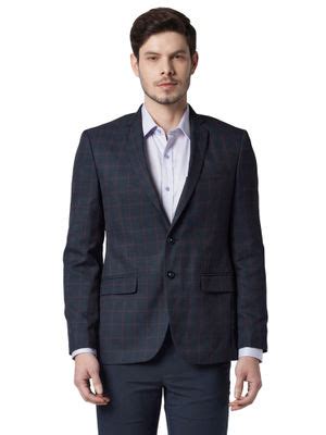 Buy Park Avenue Navy Blue Blazers Online