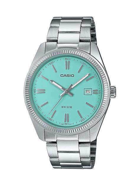 Casio Men's Silver-Tone Date Indicator 38.5mm Watch MTP-1302D-2A2V ...