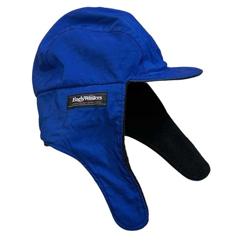 なかなか見つからない 90s EARLY WINTERS アーリーウィンタース ナイロン×フリース イヤーフラップ キャップ CAP ブルー ...
