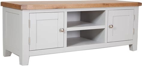 Buy Classically Modern Dorset French Grey Painted Oak & Pine Flatscreen ...
