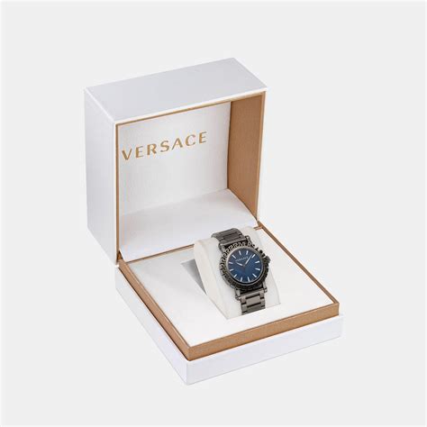 Versace Greca Men Blue Stainless Steel Watch VE6D00423 – Just In Time