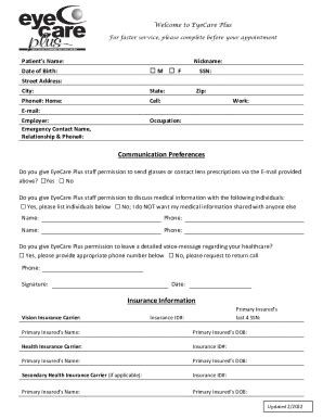 Fillable Online Call VSP Customer ServiceView Phone Hours Fax Email ...