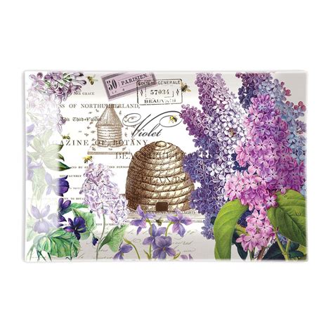 Michel Design Works Rectangular Glass Soap Dish, Lilac & Violets ...