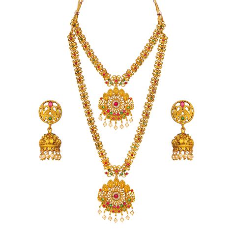 Buy Traditional South Indian Wedding Bridal Haram Set Combo Set Matt ...