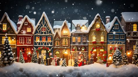 Winter Christmas Village Free Stock Photo - Public Domain Pictures