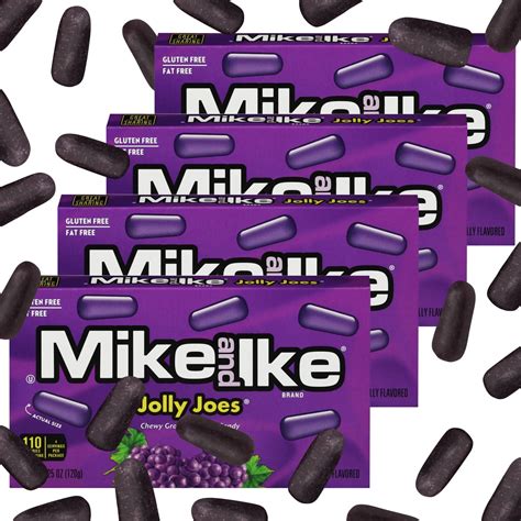 Amazon.com : Mike and Ike Candy Jolly Joes Flavor, 4 Pack of Movie ...