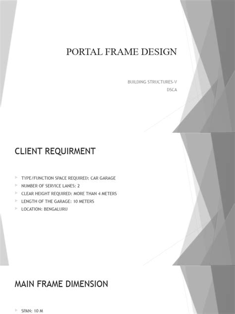 Image result for Portal Frame Design Example
