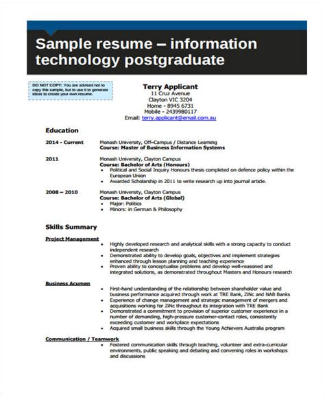 Image result for Information Technology Sample Resume