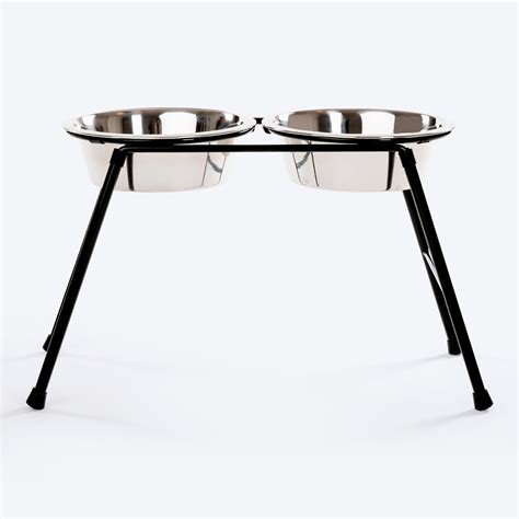 HUFT High Feeder Double Diner Stand With Steel Dog Bowl Inserts - Blac ...