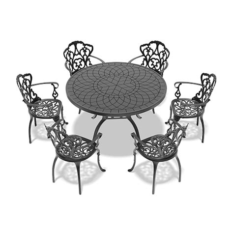 GZMR 7-Piece Set Of Cast Aluminum Patio Furniture 7 -Piece Rust ...