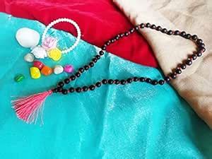 NRSON® Ebony Wood Natural Unpolished Knotted 54+1 Beads Mala for ...