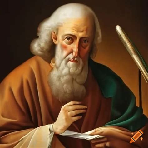 Depiction of Saint Peter writing a letter on Craiyon