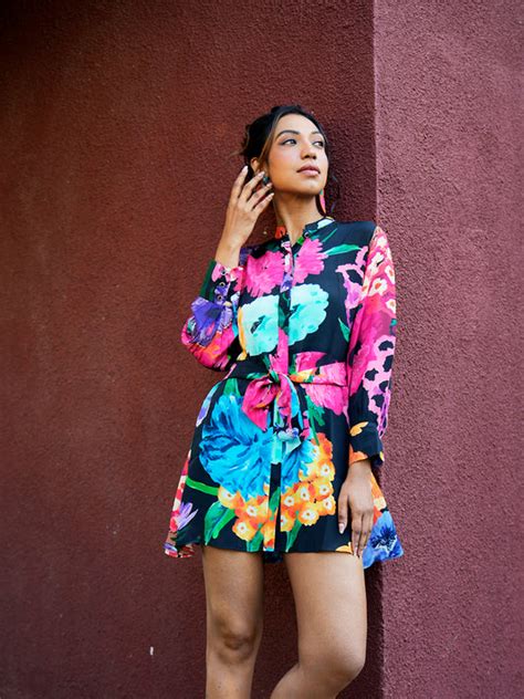 Midnight Blossom Short Dress – Elegant Black Floral Dress for Every ...