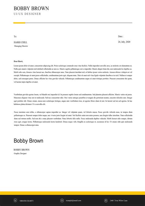 Image result for Cover Letter Layout Example