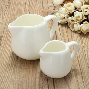 Buy 150ml White Ceramic Milk Jug Kitchen Pouring Coffee Cream Sauce Cup ...