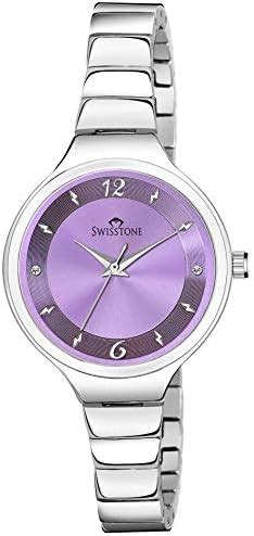 SWISSTONE Analog Stainless Steel Silver Plated Women's Watch (Pink Dial ...