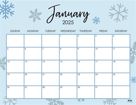 Printable Calendars Free January 2025 Printable Calendar