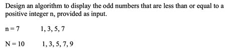 Image result for Write an Algorithm to Print N Odd Numbers