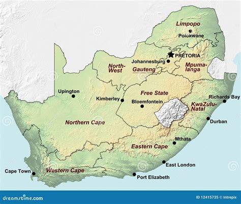 South Africa Map Royalty Free Stock Photo - Image: 12415735
