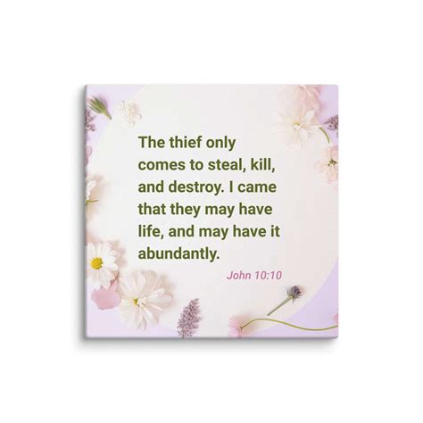 John 10:10 Bible Verse Abundant Life Canvas Print Wall Art