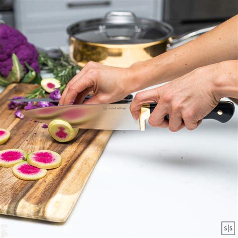 Black and Gold Knife Set with Block - 7 PC Luxe Gold Kitchen Knife Set ...