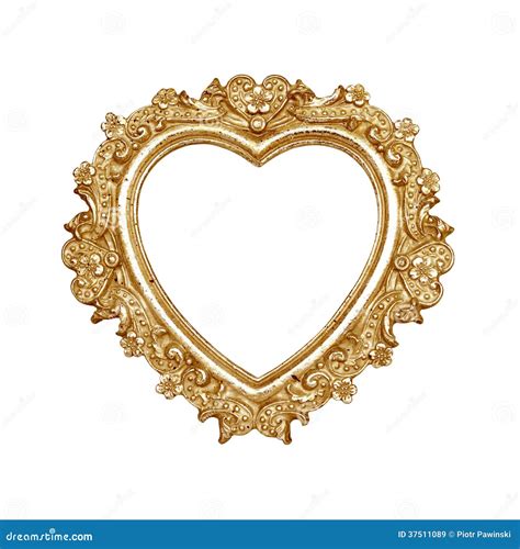 Heart Picture Frame On Gold Background Stock Photography ...