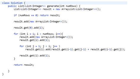 Pascal's Triangle LeetCode 的图像结果