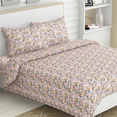 haus & kinder 100 TC 100% Cotton Queen Size Bedsheet for Double Bed ...