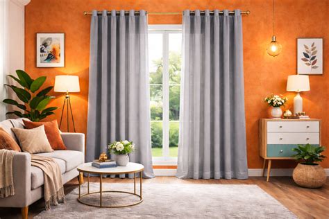 How to Choose Curtains for Orange Walls in Living room, Bedroom & Kids ...