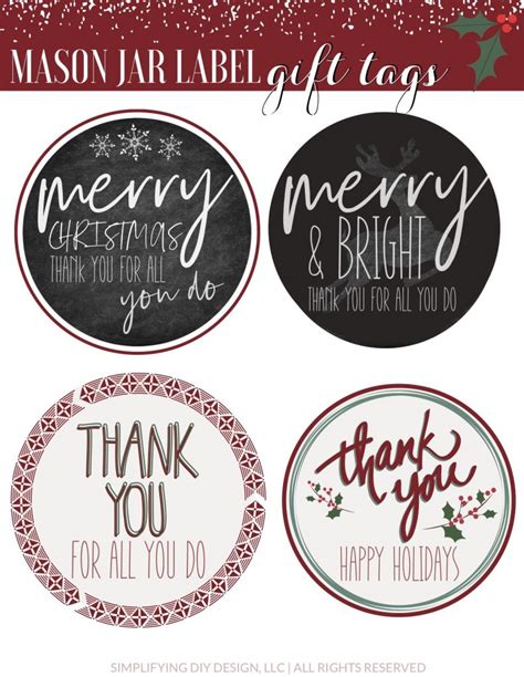 Easy and Cheap DIY Christmas Gifts: FREE Printable Tags + Labels For ...