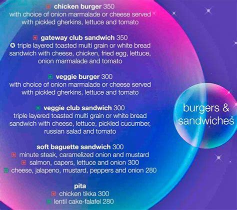 Menu at Bubble Café - The Gateway Hotel, Kochi