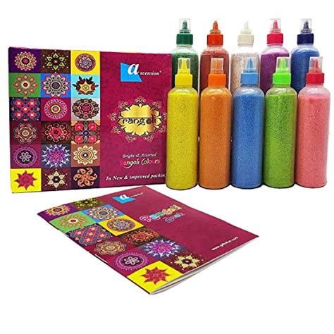 Buy Ascension ® Rangoli Powder Colors Bottles Design Creativity Diwali ...