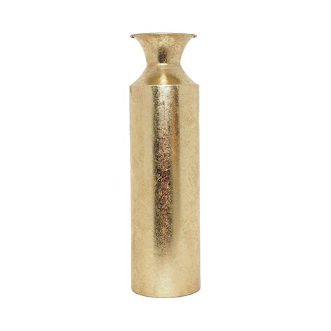 Buy Hosley Gold Metal Decorative Tall Floor Vase - Metallic Centerpiece ...