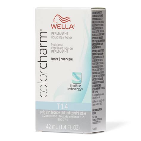 Buy Wella Charm, Hair Color Permanent Liquid Hair Toner, T14 Pale Ash ...