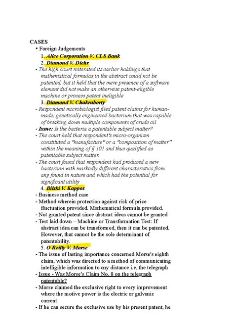 Patent Cases - CASES Foreign Judgements Alice Corporation V. CLS Bank ...