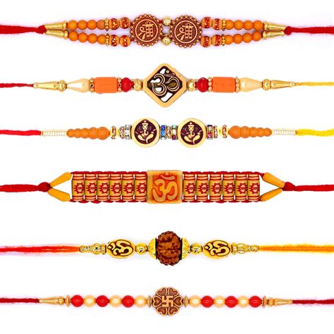 Buy INDIAN ART AND CRAFTS Set of 6 PC Rakhi for Brother/Stylish Rakhi ...