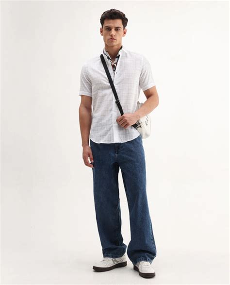 Buy Parcor - White Regular Fit Checked Print Shirt| Rare Rabbit