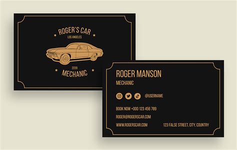 Mechanic Business Card Design 的图像结果