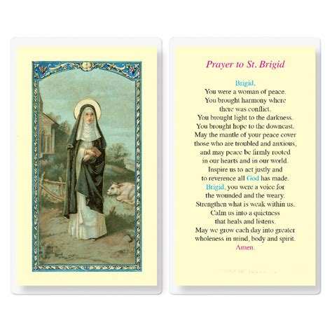 Laminated St. Brigid Prayer Card | St. Patrick's Guild
