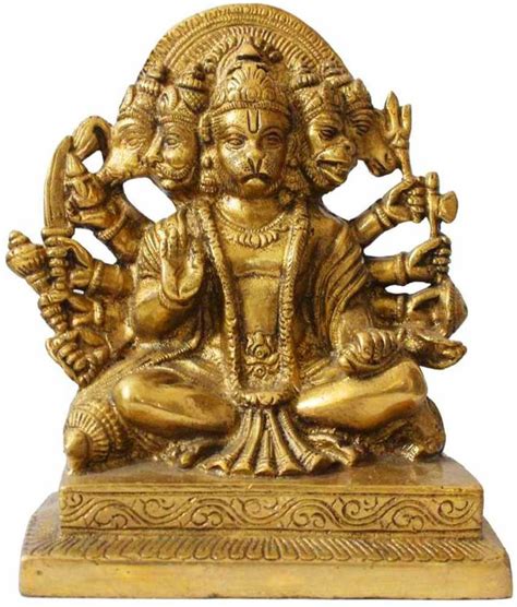 Starstell Religious Hindu God Bajrangbali Statue Brass Panchmukhi ...