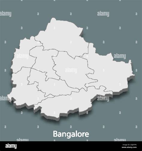 3d isometric map of Bangalore is a city of India, vector illustration Stock Vector Image & Art ...