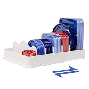 SWOMMOLY Update Version Expandable Food Storage Container Lid Organizer ...