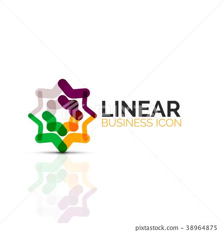 Abstract flower or star, linear thin line icon - Stock Illustration ...