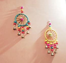 Tied Ribbons Decorative Wall Door Hanging Latkan Toran With Bells (Set ...